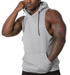 Vente en gros pas cher prix hommes vêtements de sport Stringer débardeur sweat à capuche hommes sans manches entraînement couche de base séchage rapide sweats à capuche - Product Image 1