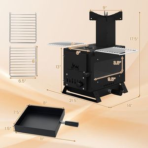 Réchaud de camping portable à bois pour la randonnée en plein air, les voyages et les grillades - Product Image 6