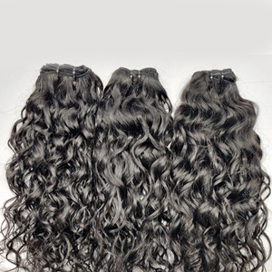 Mejor 100% Natural indio templo donante cabello crudo ondulado solo donante doble trama máquina paquetes de alta calidad extensiones de cabello humano - Product Image 3