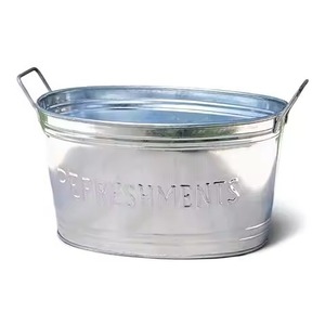 Heavy Duty Metal Ice Beverage Tub Stainless Steel Party Cooler <b>Bucket</b> Wine Beer Chiller Tub Catering Use - Product Image 3