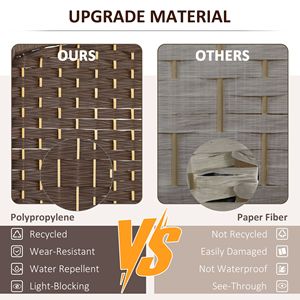 Divisor de Habitaciones Plegable de Madera Marrón de 3 Paneles y 6 Pies de Altura, Biombo de Privacidad Independiente para Oficina en Casa - Product Image 5