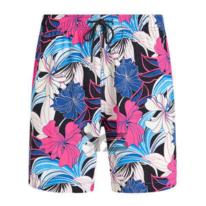 Shorts décontractés pour hommes en toile 140g à taille mi-haute élastique, imprimés numériquement, anti-plis et respirants en polyester - Product Image 1