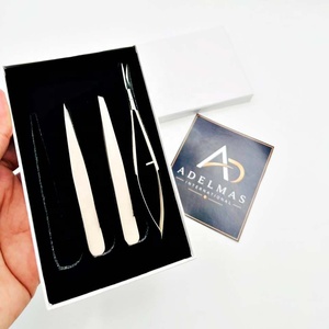 Ensemble de 3 pinces à épiler professionnelles pour sourcils, pointe inclinée, pointe pointue, pinces de précision pour le modelage des sourcils, OEM ODM, logo personnalisé - Product Image 6