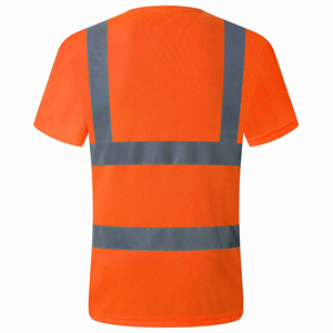 เสื้อยืดสะท้อนแสงสีส้มสะท้อนแสง LED แขนสั้นแอนซีคลาส1 EN ISO 20471คลาส2พร้อมส่ง - Product Image 2