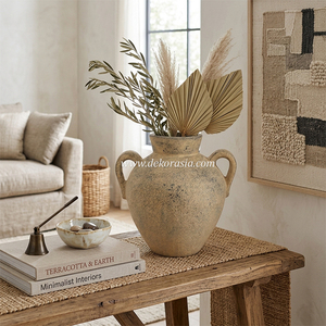 Artisan <b>Handmade</b> <b>Pottery</b> Vase Collection Decorative Ceramic Flower Vase for Home and Hotel Decor - Product Image 5