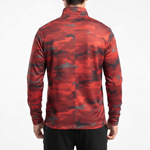 Full Zip Outdoor Track Jacket Men Breathable Sportswear Track Jackets Men's Red <b>Camouflage</b> Zip-Up Racer Jacket - Product Image 5