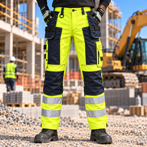 <b>Hi</b> <b>Vis</b> <b>Orange</b> Reflective Safety Work Pants Cotton Cargo Trousers with Multi Pockets for Construction Mining - Product Image 2