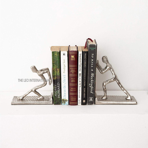 Human Shaped Silver Aluminum Metal Designed <b>Book</b> End <b>Decorative</b> Available at Excellent Price Desk Organizer - Product Image 1