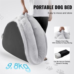 Letto Ortopedico per Cani a Forma di Uovo, Misura Umana 72x48x10 Pollici, XL Ovale con Rivestimento Lavabile in Finta Pelliccia di Coniglio, per Adulti - Product Image 4