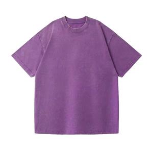 2026 Best Acid Washed 100% Cotton Mens <b>Oversized</b> Vintage Distressed Streetwear T-<b>Shirt</b> High Quality Custom Breathable - Product Image 3