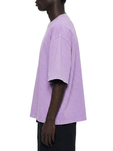 Camiseta Oversize de Algodón Premium Teñido con Efecto Ácido, Estilo Urbano, Corte Holgado, Lavado Morado - Product Image 2