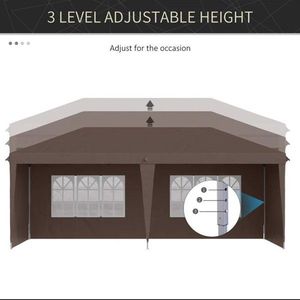 Tenda Pop-up per Feste 10FT X 20FT con 4 Pareti Laterali, Colore Caffè - Product Image 4