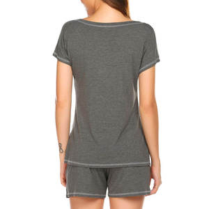 Conjunto de Camiseta y Pantalones Cortos Deportivos Transpirables de Algodón para Mujer, Color Sólido, Ropa Casual de Verano, Conjunto de Dos Piezas al por Mayor, Cintura Elástica - Product Image 4
