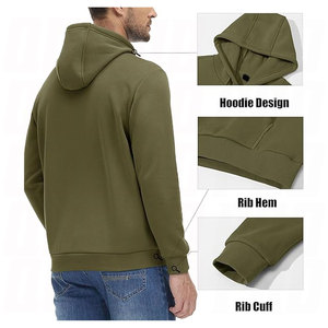 <b>Mens</b> Heavyweight Solid Autumn Woven Silk Screen Printed Hoodies High Quality Regular Fit Gym Pocket Design Plastisol Screen - Product Image 2