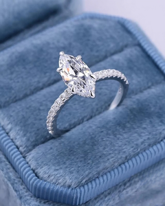 3.00 Ct Halo Marquise Cut Diamond Engagement & Wedding <b>Ring</b> 14K White Gold Luxury IGI Certified Rhodium Plated Women's - Product Image 1