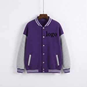 Chaqueta Varsity de Primavera para Hombre, Diseño con Parches, Teñido Liso, Revestida, Resistente al Viento, Transpirable, 100% Algodón, Casual, Venta al Por Mayor - Product Image 4