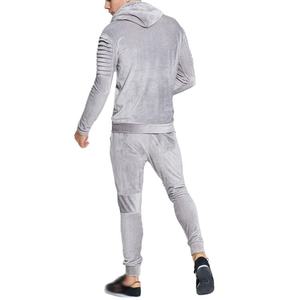 Conjunto Deportivo 2 en 1 para Hombre, Color Gris, con Capucha, 100% Algodón, Manga Larga, Cierre con Cordón, Transpirable, Estilo Casual, para Otoño, Corte Holgado - Product Image 2
