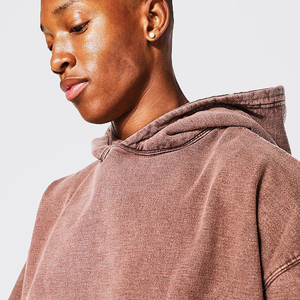 Acid Wash <b>Men</b> Hoodies Featuring Clean Streetwear Design With Vintage Wash For Subtle Stylish Oversized Acid Wash Hoodie - Product Image 6