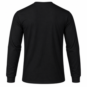 Phi Beta Sigma <b>Black</b> <b>Long</b> <b>Sleeve</b> <b>T</b> <b>Shirt</b> with Blue White Greek Letter Chest Print O Neck Ribbed Cuffs Unisex Fraternity Apparel - Product Image 4