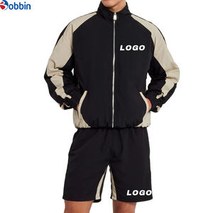 Conjuntos Deportivos Personalizados para Hombre, Chaqueta con Cierre y Logotipo Personalizado, Pantalones Cortos Deportivos de Nailon, Conjunto Cortavientos Unisex - Product Image 1