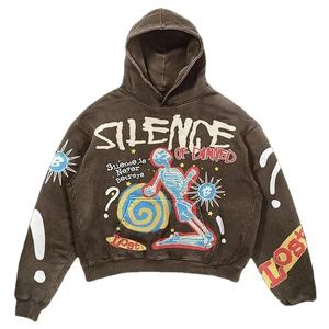 Jersey personalizado DTG Pablo Logotipo de impresión 100% sudaderas con capucha de algodón 500 GSM peso pesado Slim Fit ácido lavado Sudadera con capucha hombres - Product Image 1