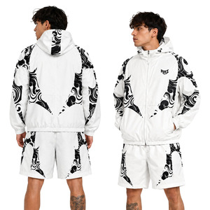 Trendy White Custom Embroidery Patch logo Shorts Tracksuit Windbreaker Lightweight Nylon Patchwork Summer Track Suit Hoodies USA - Product Image 1