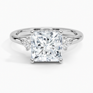 Bague BOJ 078 en argent 925, taille princesse, avec halo de pierres et griffes, solitaire diamant 2 carats, couleur D, VVS1, moissanite certifiée GRA, prix bas - Product Image 1