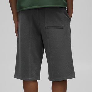 Hot Selling Solid Polyester/Cotton Streetwear Custom Front Panels Gym Wear Men's Shorts Custom Printed Logo sweat shorts - Product Image 6