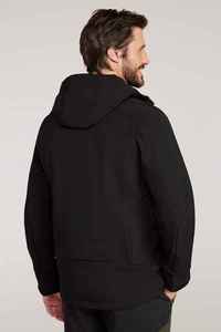 Chaqueta Acolchada con Capucha para Hombre, Negra, Cortavientos, con Cierre de Cremallera, Informal, para Invierno, Corte Regular, Forro Polar de Poliéster, Color Sólido - Product Image 4