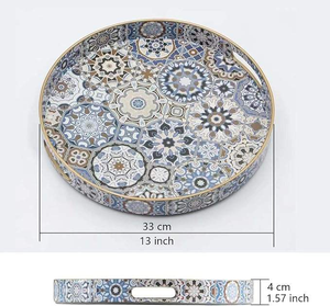 Plateaux en émail et bois faits à la main, best-sellers, pour servir des aliments et des boissons, avec incrustations MOP, décoration intérieure, plateaux de rangement. - Product Image 2