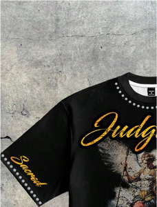 T-shirt à manches courtes noir pour homme, imprimé numérique, style streetwear, col rond, coupe classique - Product Image 2
