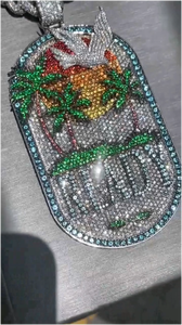 Nuevo Diseño de Colgantes Hip Hop para la Playa, Plata de Ley 925, Corte Brillante, Moissanita VVS, Personalizados, Dos Estilos, Colgante para Hombre - Product Image 2