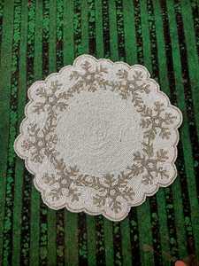 Luxury Handmade Beaded Embroidery Floral Eco-Friendly <b>Round</b> <b>Placemat</b> for Home Use - Product Image 4