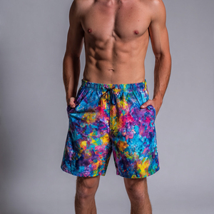 Summer Streetwear Men's High Quality Sublimation Yoga <b>Shorts</b> with Drawstring Waist Solid Pattern Quick Dry & Breathable - Product Image 3