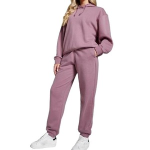 Ensemble de survêtement décontracté pour femme, coupe ajustée, 100 % coton, respirant, écologique, personnalisé, vente en gros, OEM - Product Image 1