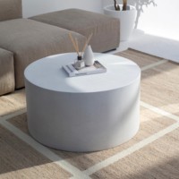 Vandana Astra Lunaris Beyaz Beton Sehpa, Modern Oturma Odası Dekorasyonu İçin