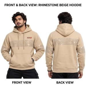 Detalles de cristal, tela transpirable, ajuste cómodo, costuras duraderas y sudadera con capucha premium personalizada con pedrería que llama la atención. - Product Image 6