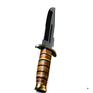 DamascuS Hunting Knife Stainless Steel Blade <b>Leather</b> Handle Clip Point Industrial Grade Fixed Outdoor Survival <b>Tool</b> - Product Image 3