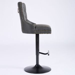 A a Furniture's Modern <b>Bar</b> <b>Stools</b> with Retro PU <b>Adjustable</b> 26-33 Inch Seat Height Comfortable Backrest Aged Retro Style - Product Image 6