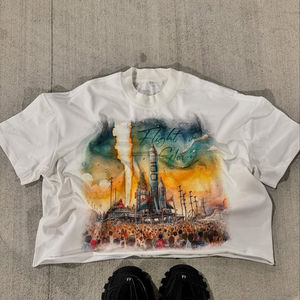 Camiseta Oversize 2026 de Algodón 100% Ecológico, Transpirable, de Secado Rápido, Antiarrugas, con Protección UV y Estampado Digital Estilo Urbano - Product Image 4