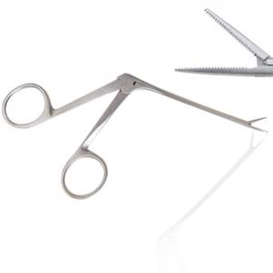 Pinza Quirúrgica Manual de Acero Inoxidable para Oído, Nariz y Garganta (ENT), Tipo Malleus, Tipo Cocodrilo, Micro Pinza para Oído, 10 cm, CE, con Empuñadura Quirúrgica - Product Image 2