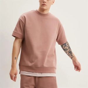 Ensembles d'été personnalisés avec logo pour hommes, t-shirt et short surdimensionnés, tenue en deux pièces, coton respirant, vêtements décontractés - Product Image 2