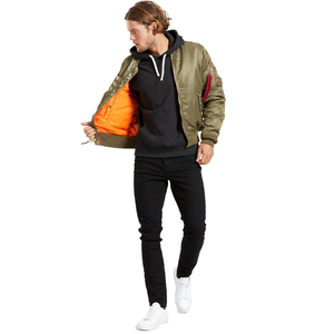 High Quality Men's MA-1 Flight Bomber <b>Jacket</b> Tactical Windproof <b>Pilot</b> Coat Olive Green Padded Winter Varsity Outerwear - Product Image 5