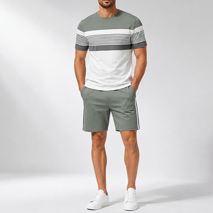 Conjunto de Pantalones Cortos y Camiseta Deportivos Casuales Estampados de Verano Unisex al por Mayor OEM, Conjunto de 2 Piezas de Algodón Transpirable - Product Image 1