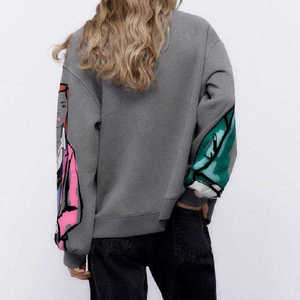 T-shirt femme en coton 100% brodé avec logo, nouvelle arrivée toutes saisons, léger, écologique, épais, surdimensionné, col rond, manches courtes - Product Image 2