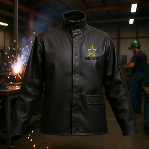 Chaqueta de Soldadura para Hombre MBAANI, Impermeable, Mangas de Poliéster, Algodón FR Transpirable, Ropa de Trabajo de Seguridad con Paquete de Respirador - Product Image 1