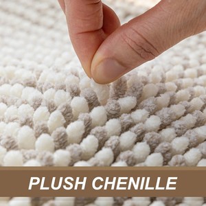 Modern Rectangle Cotton Bath <b>Mat</b> Non-Slip Tufted Beige Floor Rug for Home - Product Image 6