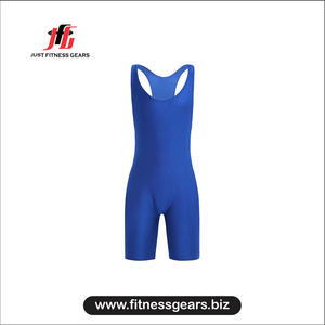 Just Fitness Gears Singlet de lutte pour homme en Spandex et Polyester respirant, bleu, pour adulte - Product Image 3