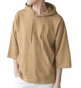 เสื้อฮู้ดดี้โอเวอร์ไซส์คุณภาพพรีเมียม แขนสั้น ผ้าฝ้าย 100% เนื้อหนานุ่ม สวมใส่สบาย สไตล์สตรีทแวร์ มีกระเป๋าจิงโจ้ - Product Image 1