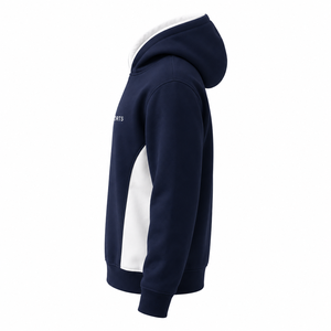 Wida Sports Unisex <b>Navy</b> Blue Hooded <b>Sweatshirt</b> Raglan Sleeve 100% Cotton French Terry Sporty Regular Fit Breathable Eco-Friendly - Product Image 4